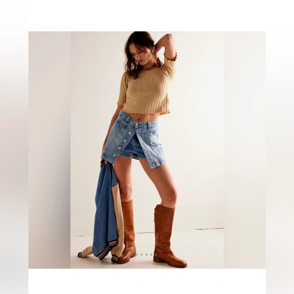 Free People We the Free Midnight Sun Denim Skort size 30 - Picture 1 of 14